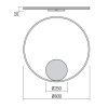 Redo Orbit direct, nástěnné/stropní kruhové svítidlo, 55W LED 3000K DALI, bronz, prům. 80cm_rozmery