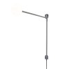 Nemo Mini Potence Pivotance, šedá designová nástěnná lampa s vypínačem, 4W G9, délka 100cm