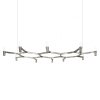 Nemo Crown Plana Major, leskle hliníkový závěsný lustr, 12x25W G9, 88x186cm, výška 16cm