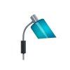 Nemo Lampe De Bureau, nástěnná lampa s modrým stínítkem, 1x20W E14, výška 29cm