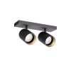Redo Delphi, černé spotové svítidlo, 2x7W GU10, 26x7cm, výška 13,5cm