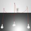 Fabas Blog, bílé závěsné objímky na červených kabelech, 3x60W E27, délka 400cm