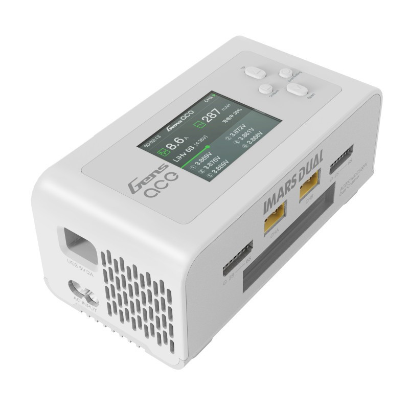 GENS ACE LIPO TATTU Nabíječka baterií Gens Ace Imars Dual AC200/DC300Wx2 Barva: bílá
