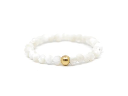 Perleťový prsten se 14 kt zlatou kuličkou