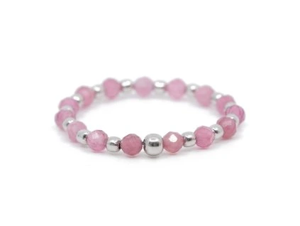 Turmalínový prsten se stříbrnými kuličkami