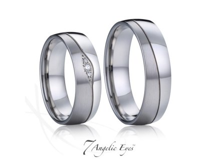 Ocelový dámský snubní prsten 035 - Esmeralda