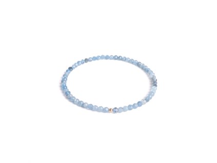 Akvamarínový náramek se 14 kt zlatou kuličkou