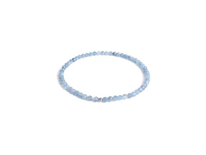 Akvamarínový náramek se stříbrnou kuličkou