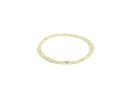 Olivínový náramek se stříbrnou kuličkou