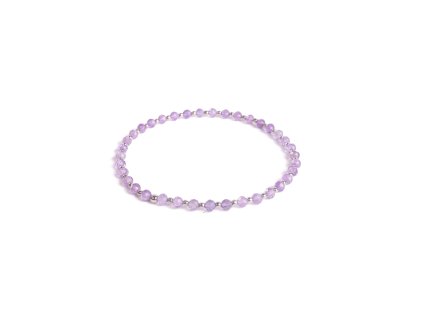 Ametystový náramek se stříbrnými kuličkami