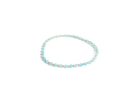 Amazonitový náramek se 14 kt zlatými kuličkami