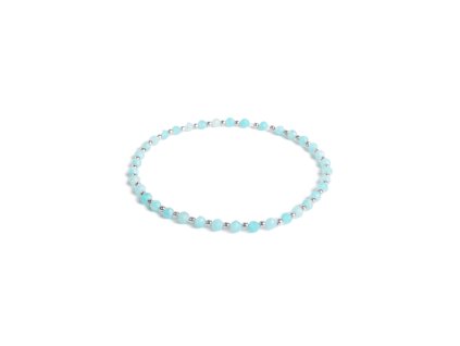 Amazonitový náramek se stříbrnými kuličkami