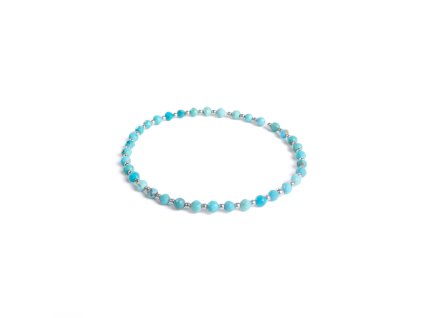 Tyrkysový náramek se stříbrnými kuličkami