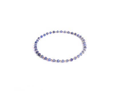Sodalitový náramek se 14 kt zlatými kuličkami