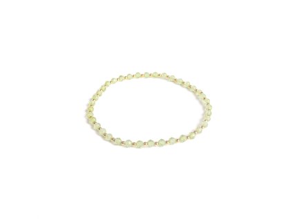 Olivínový náramek se 14 kt zlatými kuličkami