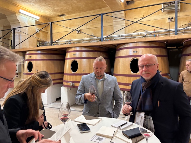 Degustace vzorků všech vín, které má rodina Vauthier v majetku