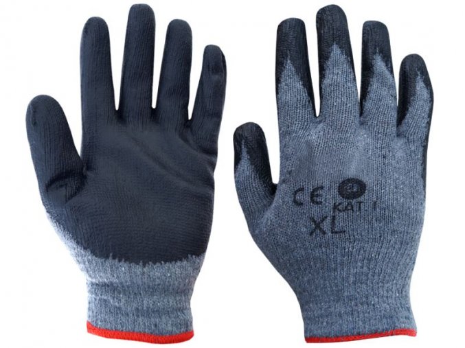 Pracovné rukavice potiahnuté gumou (XL)