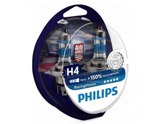 Philips RacingVision +150 % H4 P43t 12V 60/55W duobox