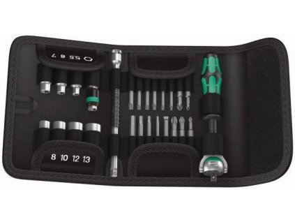 Wera 051045 - KK Zyklop 1/4" 26 dílů - Ráčna, šroubovák 1/4" + sada Bitů, ořechů