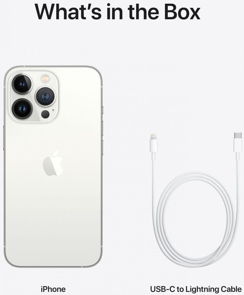 Obsah balenia, Apple iPhone 13 Pro, 512 GB, Strieborný- Silver