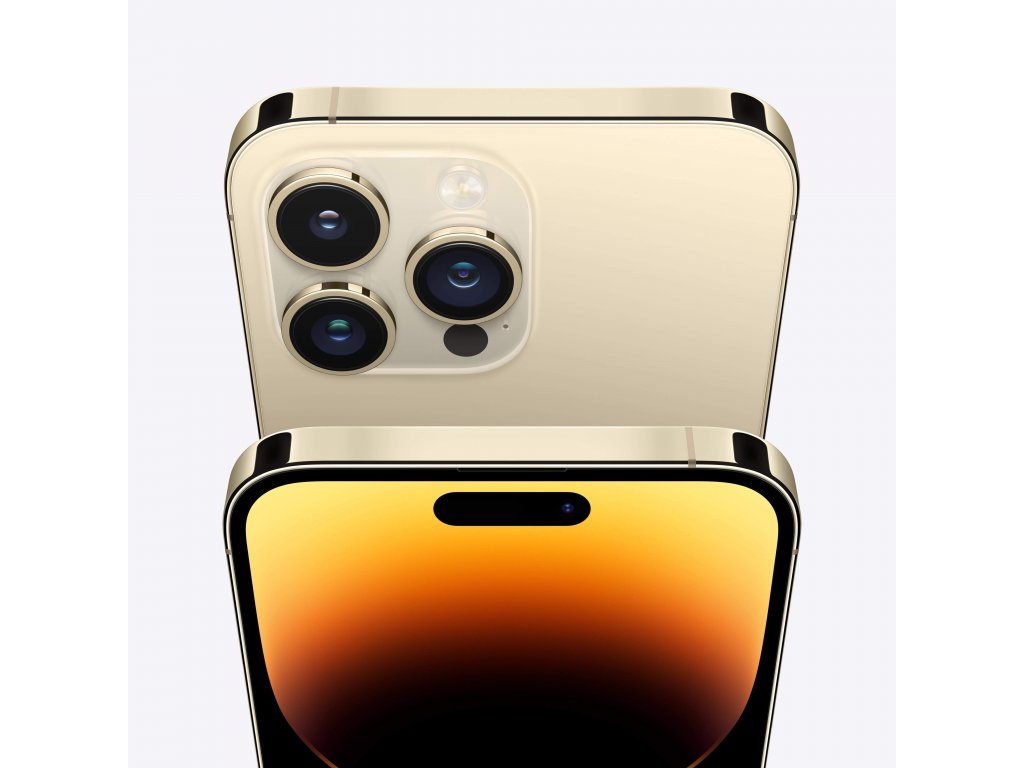 iPhone 14 Pro, zlatý, 256 GB, pohľad z hora