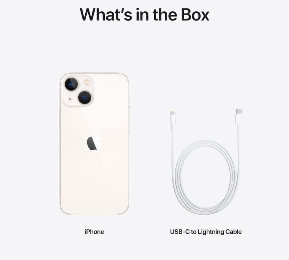 Apple iPhone 13 mini biely, obsah balenia