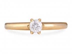 Zlatý zásnubní prstýnek s přírodním diamantem