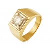Pánský zlatý prsten s vyrobeným briliantem