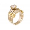Prsteny zlaté s přírodními diamanty zásnubní set