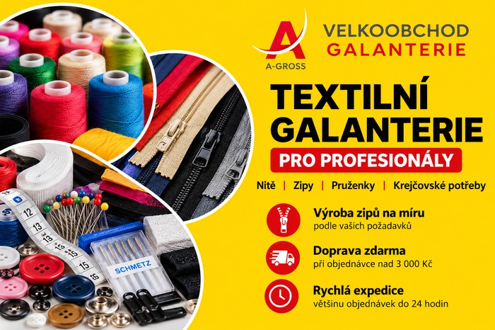 A-GROSS – velkoobchod textilní galanterie, nitě, zipy a pruženky