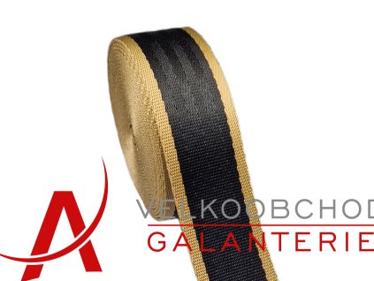 POPRUH 38 mm POLYPR.ČERNO-ZLATÝ