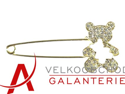 ZAVÍRACÍ ŠPENDL S KAMÍNKY MEDVÍDEK