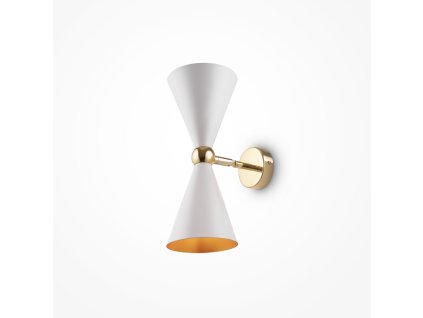 MAYTONI VESPER, NÁSTĚNNÁ LAMPA, BÍLÁ/ZLATÁ 2xE14