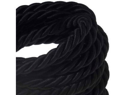 CREATIVE CABLES - 2XL Elektrický kabel 3x0,75 potažený textilií, průměr 24 mm (černá)