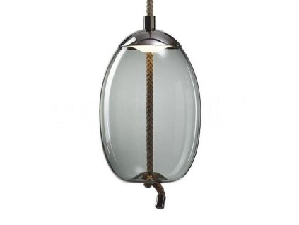 Brokis Knot Uovo, designové závěsné svítidlo, kouřová / lesklý chrom LED 14W 2700K DIM
