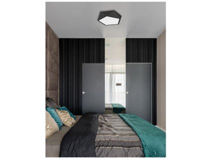 Stropní svítidlo DARIUS stropní svítidlo kov a akrylový difuzor černá zvenku a matná bílá uvnitř E27 4x12W - NOVA LUCE