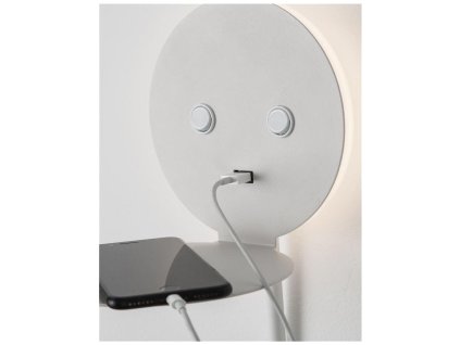 Bodové svítidlo ECLIP bílý hliník nastavitelné vypínač na těle USB nabíjení LED Samsung 230V 3000K osvětlení 6W čtecí lampička 3W IP20 - NOVA LUCE