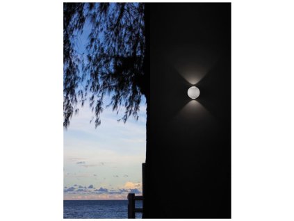 Venkovní nástěnné svítidlo COMO bílý hliník a sklo LED 2x5W 3000K 220-240V 2x51st. IP54 světlo ve dvou směrech - NOVA LUCE