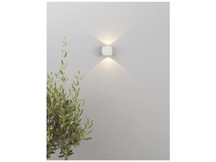 Venkovní nástěnné svítidlo ZARI bílý hliník a sklo Cree LED 2x2W 3000K 100-240V 2x38st. IP54 světlo ve dvou směrech - NOVA LUCE