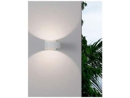 Venkovní nástěnné svítidlo CHEZ bílý hliník a sklo LED 6W 3000K 100-240V 138st. IP54 světlo nahoru a dolů - NOVA LUCE