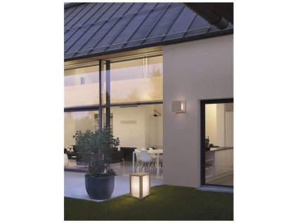 Venkovní nástěnné svítidlo CASTRO bílý pískovec a akryl E27 1x12W bez žárovky 100-240V IP65 - NOVA LUCE