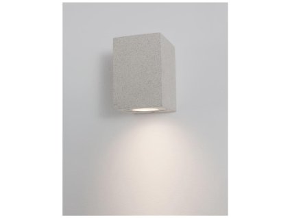 Venkovní nástěnné svítidlo FUENTO bílý pískovec skleněný difuzor GU10 1x7W IP65 100-240V bez žárovky světlo dolů - NOVA LUCE