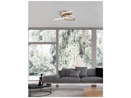 Stropní svítidlo FUSION zlatý mosazný hliník a akryl LED 40W 230V 3000K IP20 - NOVA LUCE