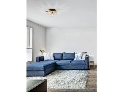 Stropní svítidlo LAWAN lesklá zlatá a matný černý kov strukturované sklo E14 3x5W 230V IP20 bez žárovky - NOVA LUCE