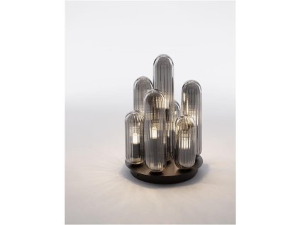 Stropní svítidlo GUSTAVE lehce kouřově šedé sklo a matná černá G9 7x5W 230V IP20 bez žárovky - NOVA LUCE