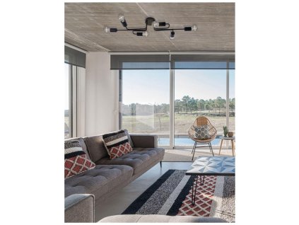 Stropní svítidlo GRANSO černý kov E27 6x12W 230V IP20 bez žárovky - NOVA LUCE