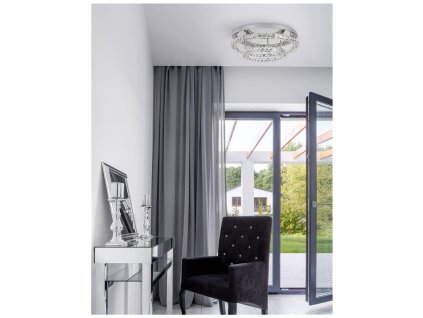 Stropní svítidlo QUENTIN chromovaný hliník a K9 křišťál LED 44W 230V 3500K IP20 - NOVA LUCE