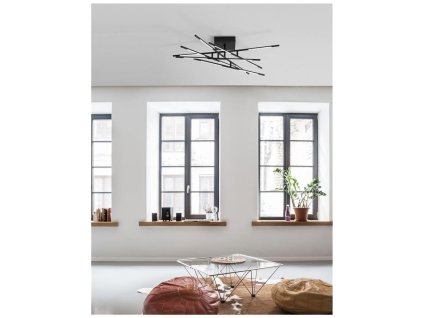 Stropní svítidlo RACCIO černý kov a akryl LED 48W 230V 3000K IP20 stmívatelné - NOVA LUCE