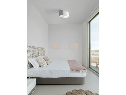 Stropní svítidlo BRYSON bílá kovovová základna bílé a šedé stínítko E27 2x12W 230V IP20 bez žárovky - NOVA LUCE