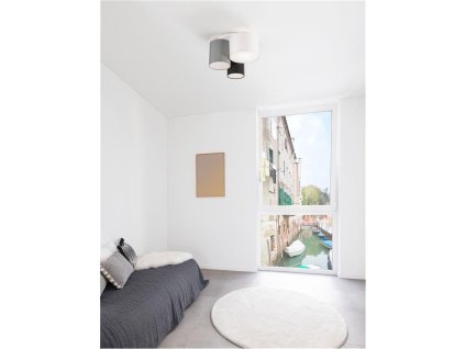Stropní svítidlo BRYSON bílá kovovová základna bílé, černé a šedé stínítko E27 3x12W 230V IP20 bez žárovky - NOVA LUCE